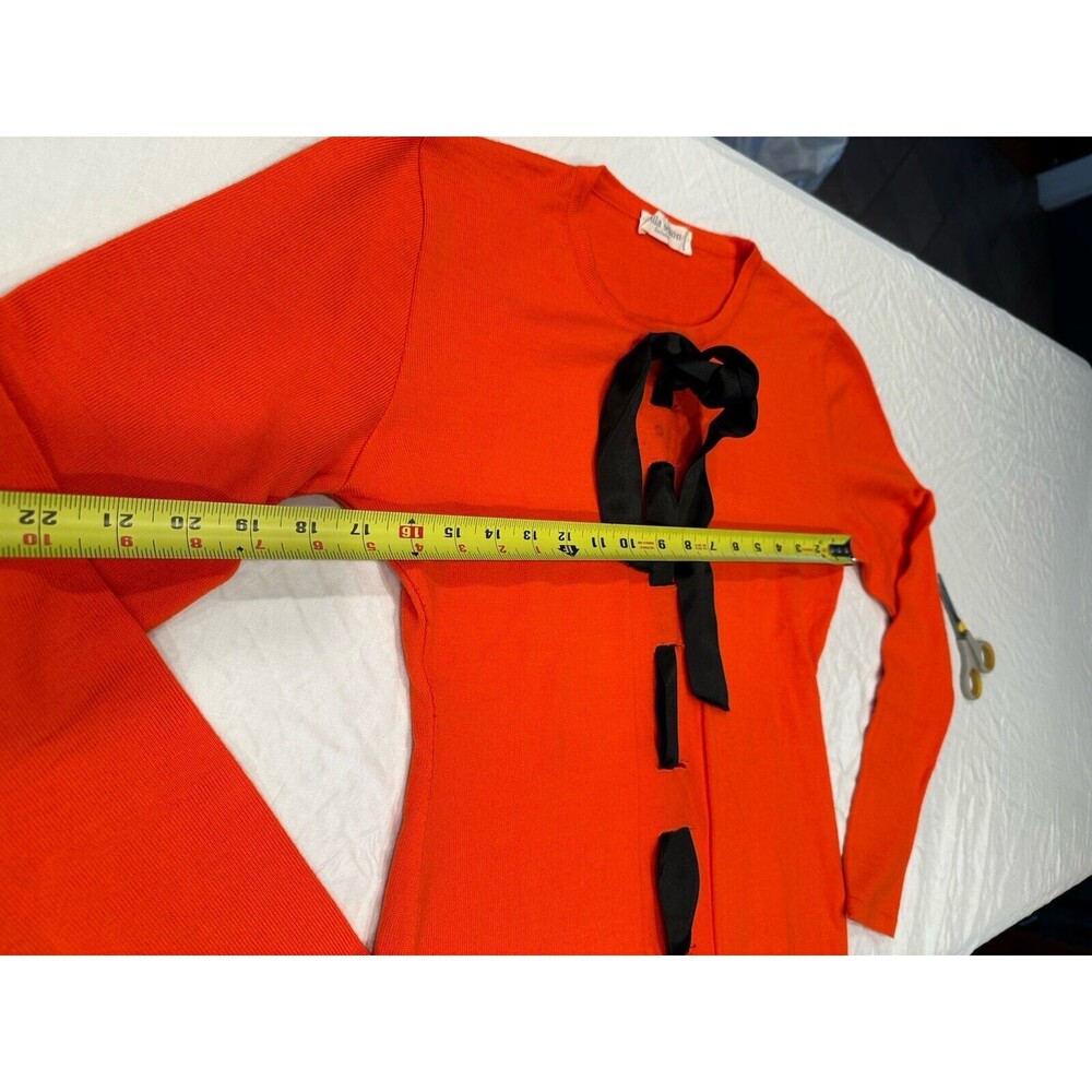 Made in Italy Women's Wool Blend Mixed‎ Sweater Size Small Red  long sleeves - Picture 10 of 11